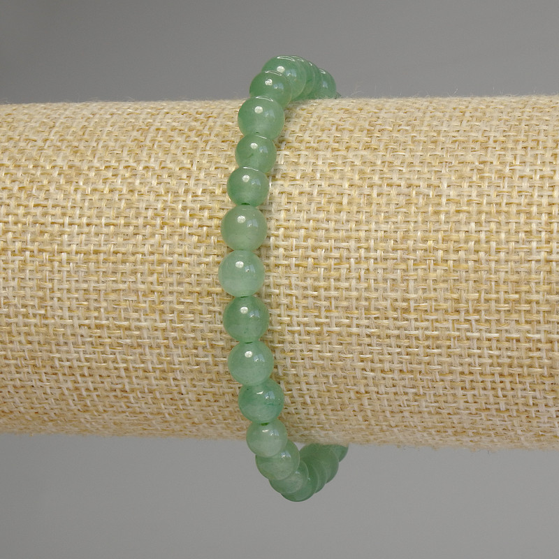 Bransoletka z nefrytu, gładkie kulki, średnica 6 mm, długość 18 cm, elastyczna