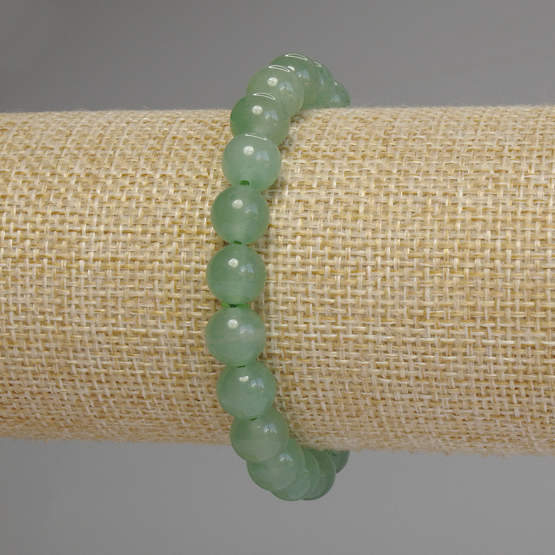 Bransoletka z nefrytu, gładka kulka, średnica 8,5 mm, długość 18 cm, elastyczna