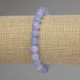 Bransoletka z akwamarynu, gładkie kuleczki, średnica 8 mm, długość 18 cm, elastyczna