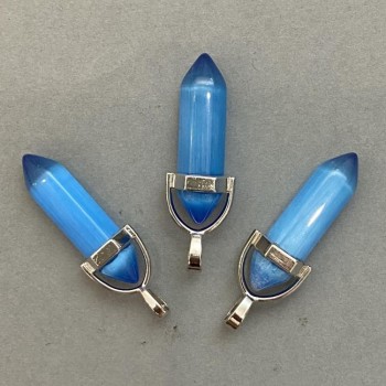 Wisiorek Kocie Oko o sześciokątnym kształcie kryształu, kula, 8×31×41 mm+