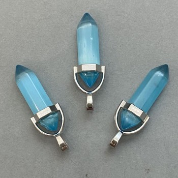 Wisiorek Kocie Oko, sześciokątny kryształ, kula 8×31×41 mm+