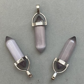 Wisiorek Kocie Oko, sześciokątny kryształ, kula 8×31×41 mm+