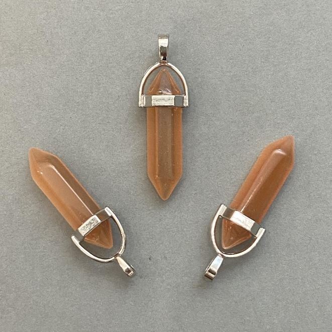 Wisiorek z kamienia Kocie Oko, sześciokątny kryształ, kula, 8×31×41 mm+