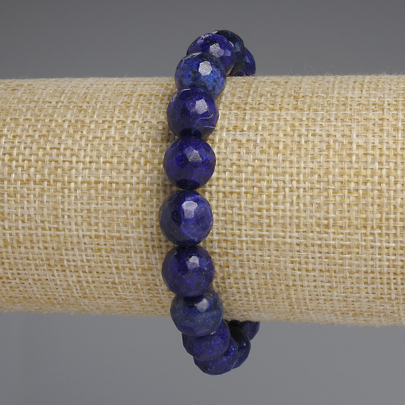 Bransoletka z lapisu lazuli, fasetowana kulka 10 mm, długość ok. 18 cm, elastyczna