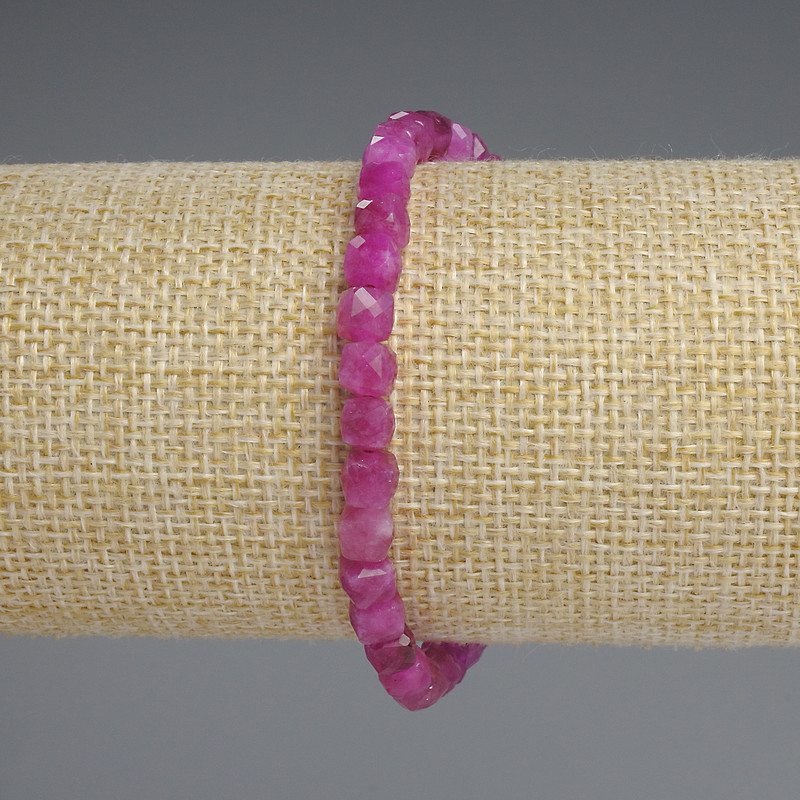 Bransoletka z turmalinem fasetowane kostki 5×5 mm, długość 18 cm, elastyczna