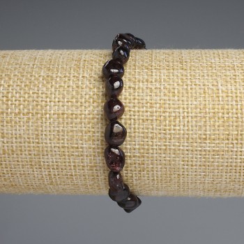 Bransoletka z granatu fasetowanego, średnica 5–11×5–8 mm, długość 18 cm, elastyczna