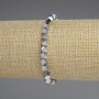 Bransoletka z hematytu w kostkach z przelotowym otworem, kolor srebrny, 4×4 mm, długość 18 cm, elastyczna