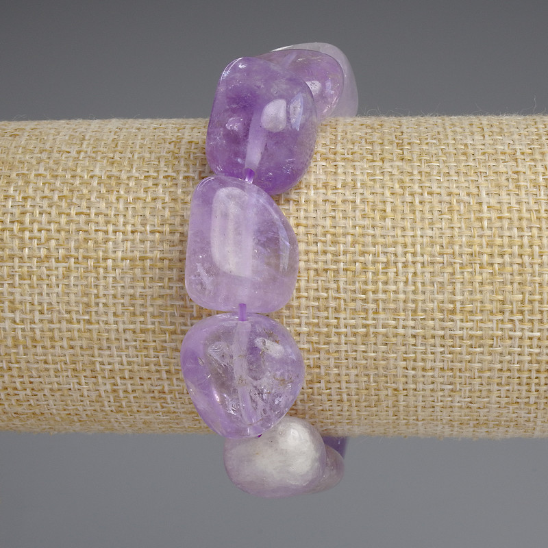 Bransoletka z ametystu galetowa, średnica 18-23×13-15 mm, długość 18 cm, elastyczna