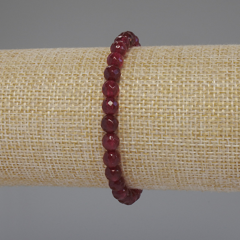 Bransoletka z turmalinu w formie fasetowanych kulek, średnica 6 mm, długość 18 cm, elastyczna