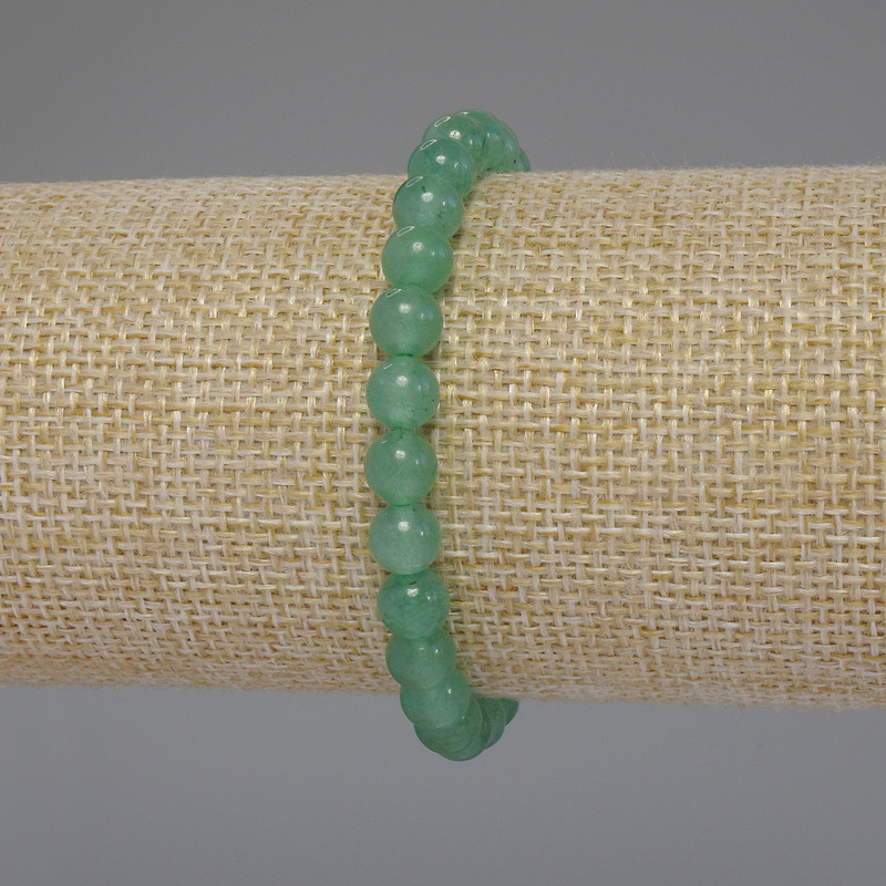 Bransoletka z nefrytu, gładkie kuleczki, średnica 6,5 mm, długość 18 cm, elastyczna