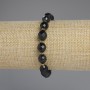 Bransoletka z naturalnego agatu, fasetowane koraliki o wymiarach 10×8 mm, koraliki 3 mm ±, długość 18 cm