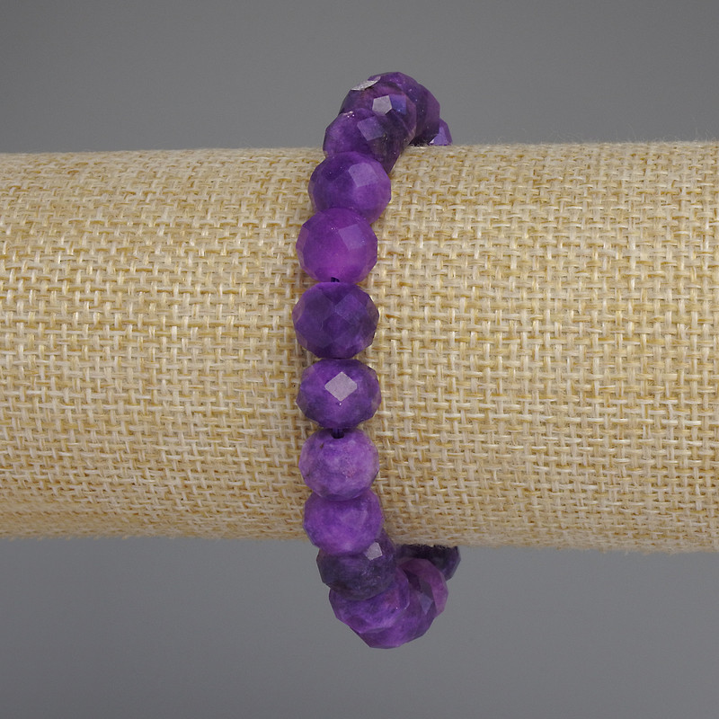 Bransoletka z sugilitem, fasetowane rondelki 10x8 mm, długość 18 cm, na elastycznej gumce