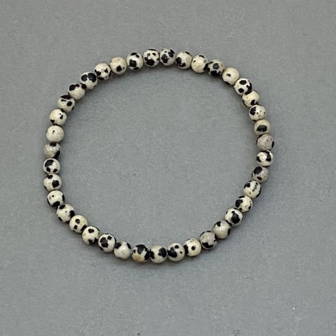 Bransoletka z jaspisu dalmatyńskiego – kuleczki, średnica 5 mm, długość ok. 18 cm, elastyczna