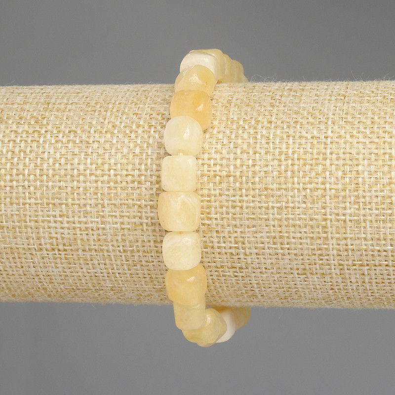 Bransoletka z cytryną w kostkach, średnica 7,5 mm, długość 18 cm, elastyczna