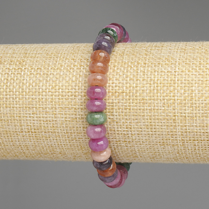 Bransoletka z turmalinu rondel, średnica 8,5 × 5 mm, długość 18 cm, elastyczna