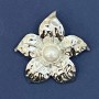 Broszka-wisiorek Kwiat Perły srebrny metal 45 mm+