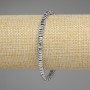 Bransoletka z hematytu w kolorze srebra, kwadratowe rondelki 4×2 mm, długość 18 cm, elastyczna