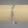 Bransoletka z hematitu w kolorze srebrnym, szlifowane kwadratowe rondelki 4×2 mm, długość 18 cm, na elastycznej gumce