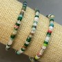 Bransoletka Asorti (agat, jadeit, kryształ górski) rondele 4×2 mm, długość 18 cm (rozciągliwa)