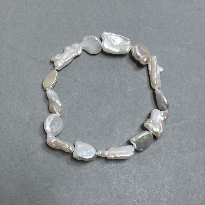 Bransoletka z pereł barokowych 11-20×6-11 mm, długość 18 cm, elastyczna