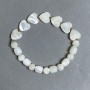 Bransoletka z masy perłowej – kuleczki 7,5 mm, koraliki cylindryczne 8×7,5 mm, serce 12 mm, długość 18 cm, elastyczna