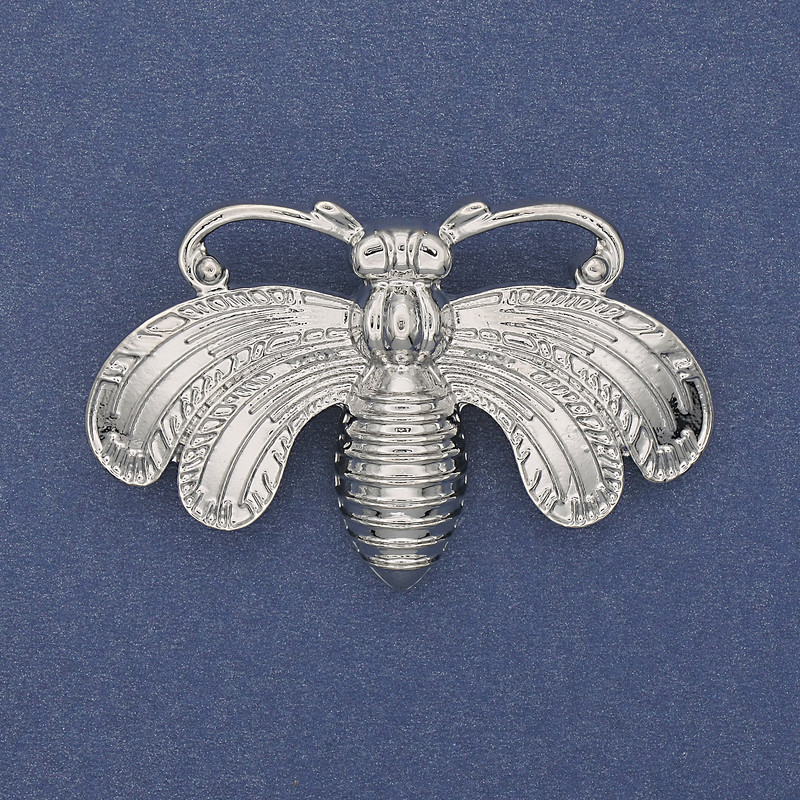 Broszka Motyl srebrzysty metal 50×33 mm+