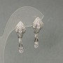 Kolczyki Xuping z białymi cyrkoniami, średnica 10 mm, długość około 30 mm, rodowane