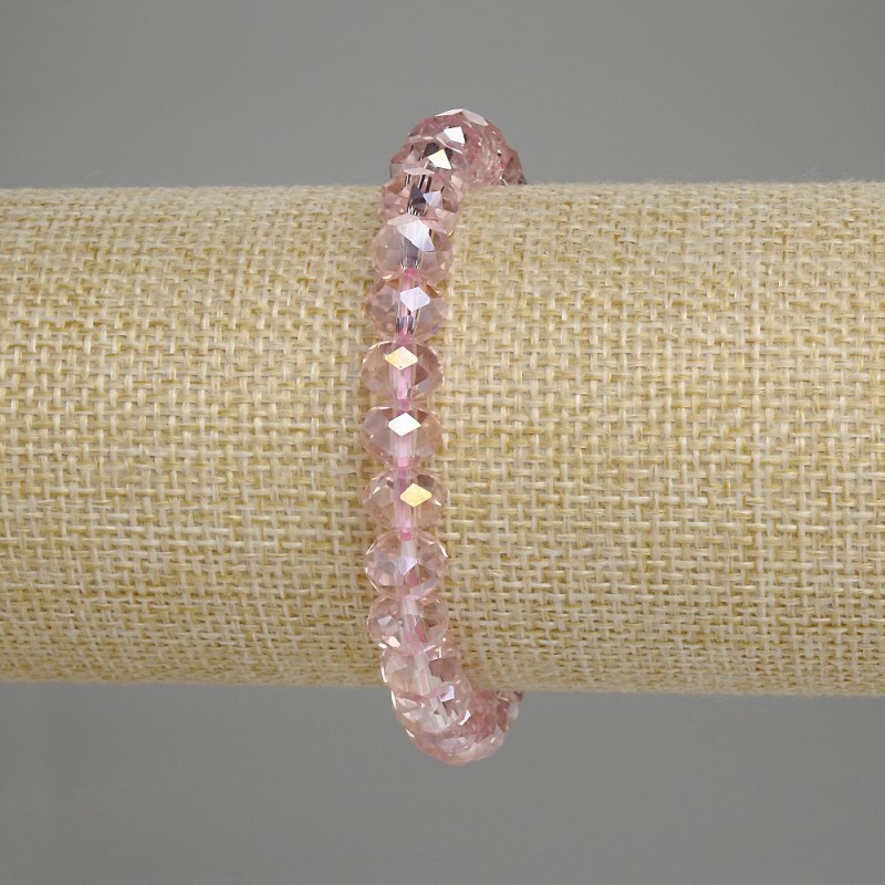 Bransoletka z czeskiego kryształu, fasetowane rondelki 8×6 mm, długość 18 cm, na elastycznej gumce