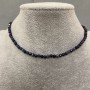 Choker z fasetowanym szafirem o średnicy 4 mm, długość 34 cm (+ 5 cm łańcuszek przedłużający)