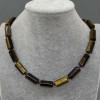 Naszyjnik z tygrysim okiem, cylindryczny 17×8 mm, długość 50 cm +/- z zapięciem
