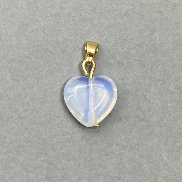 Wisiorek z księżycowym kamieniem w kształcie serca 19×12 mm+