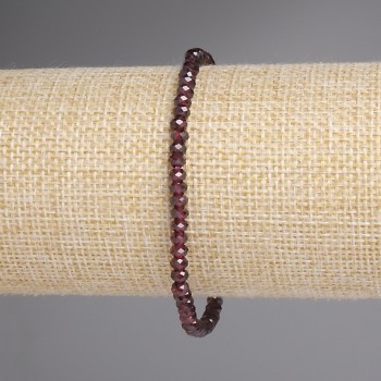 Bransoletka z granatu fasetowanego w kształcie rondelków, 4×2,5 mm, długość 18 cm, elastyczna