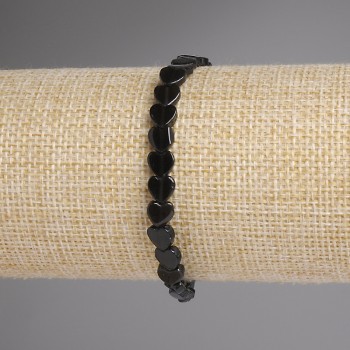 Bransoletka z topazem dymnym w kształcie serc