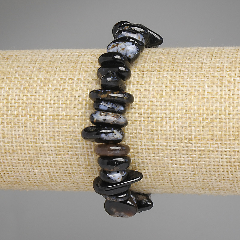 Bransoletka z agatu galetowego, średnica 10–17×2,5 mm, długość 18 cm, elastyczna