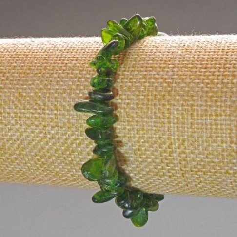 Bransoletka z chromodiopsydem, kulkowa, średnica 9×3 mm, długość 18 cm (elastyczna)