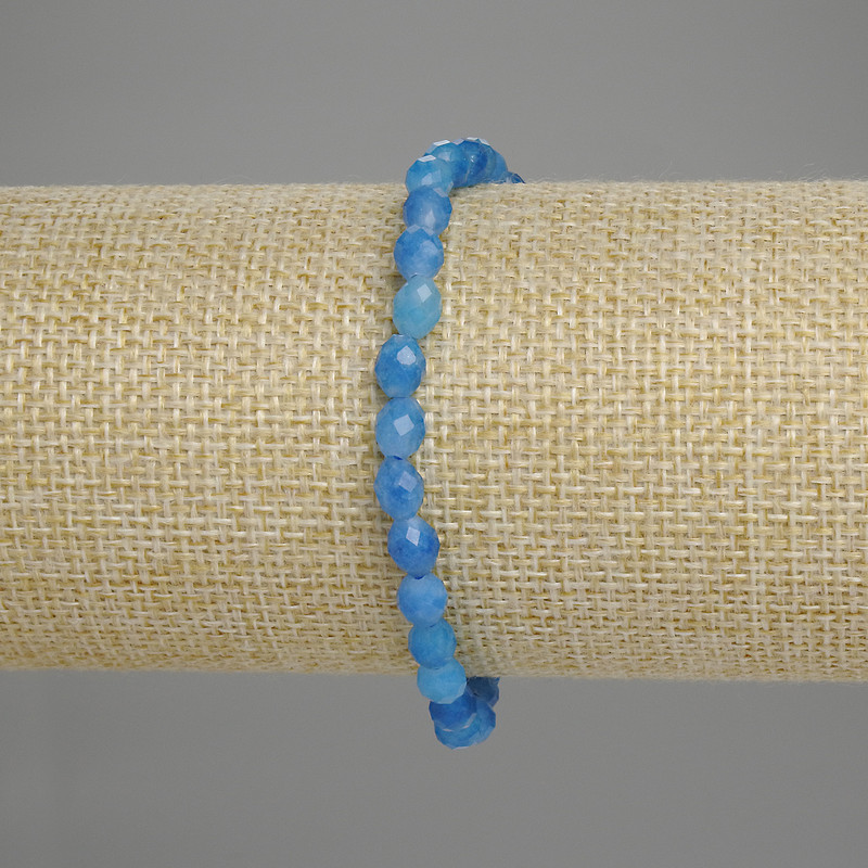 Bransoletka z apatytu, fasetowane ziarno 6x5 mm +-, długość 18 cm +
