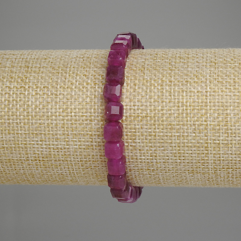Bransoletka z fasetowanego turmalinu – kostki 6×6 mm, długość 18 cm +