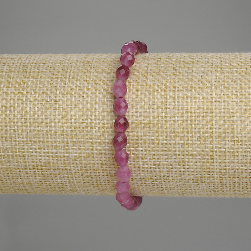 Bransoletka z turmalinu, fasetowane ziarenko 6×5 mm, długość 18 cm