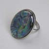 Kolczyk sztyft z chalcedonem, owalny, 27×20 mm ± bez, metal w kolorze srebra