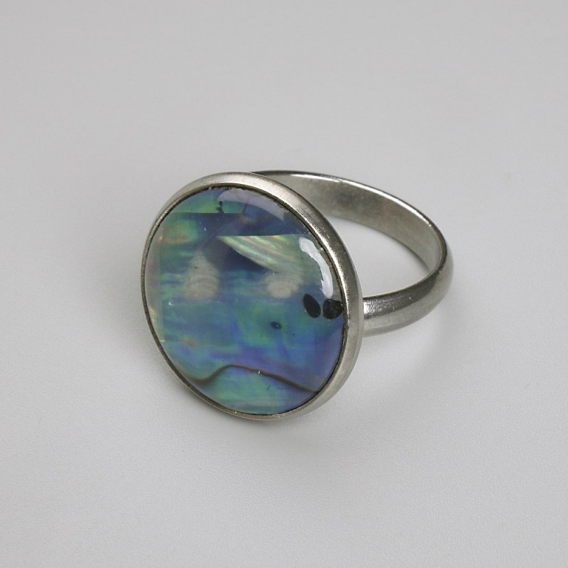 Kolczyk z chalcedonem 22 mm +/-, metal srebrzysty