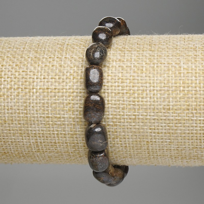 Bransoletka z bronzytu fasetowanego, średnica 8–12×7–10 mm ±, długość 18 cm ±, elastyczna