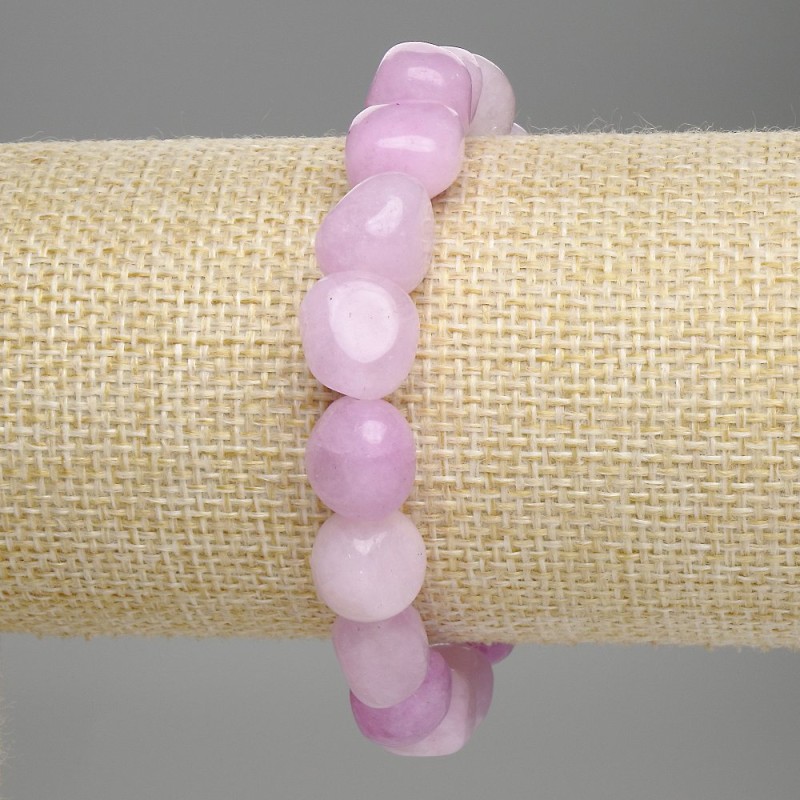 Bransoletka z kunzytu fasetowanego, średnica 11–12×9–10 mm, długość 18 cm ±, elastyczna
