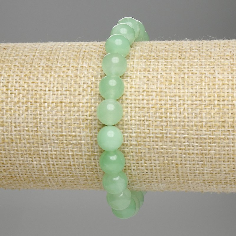 Bransoletka z amazonitu – gładka kulka, średnica 8 mm, długość 18 cm, elastyczna