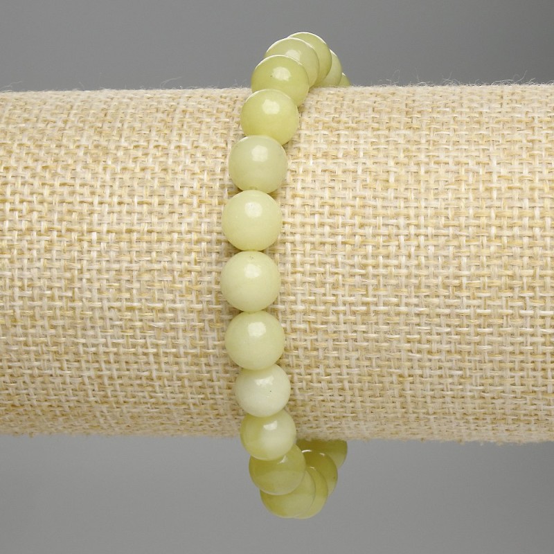 Bransoletka z cytryną (sztuczny) gładka kuleczka, średnica 7,5 mm, długość 18 cm, elastyczna