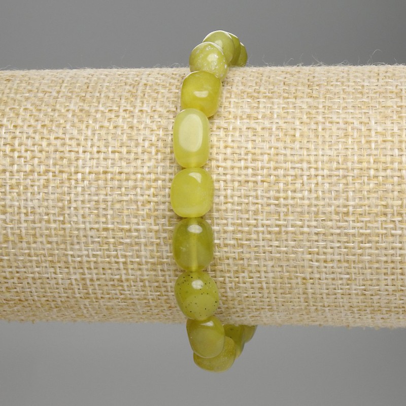 Bransoletka z jadeitu fasetowanego, średnica 9–12×8 mm, długość 18 cm, elastyczna (na gumce)