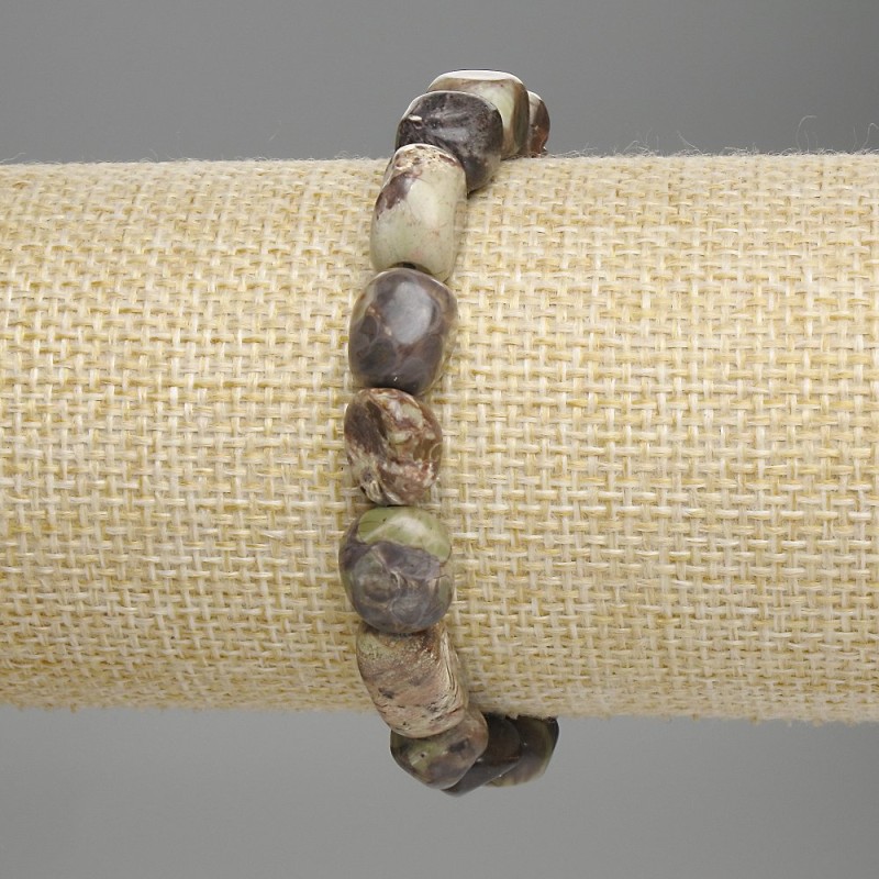 Bransoletka z jaspisu Picasso fasetowana, średnica 9–14×8–10 mm, długość 18 cm, elastyczna