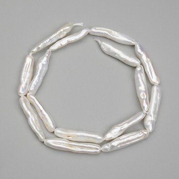 Barokowe perły na nitce z odcieniem „benzynowy” 24-25×5-5, 5 mm +-, długość 39 cm+