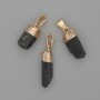 Wisiorek z turmalinu Sherl, nieobrobiony kamień, metal złoty, 21-25×7,5×10 mm ± różne rozmiary
