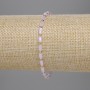 Bransoletka z różowego czeskiego kryształu, fasetowane cylindry 5×3 mm ±, kuleczka 2 mm ±, długość 18 cm, na elastycznej gumce