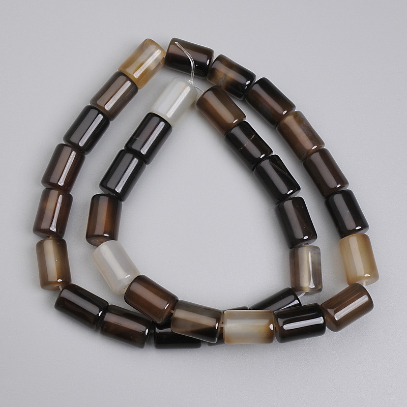 Koraliki agatowe cylindryczne, średnica 11,5×8 mm, długość 39 cm, na nici
